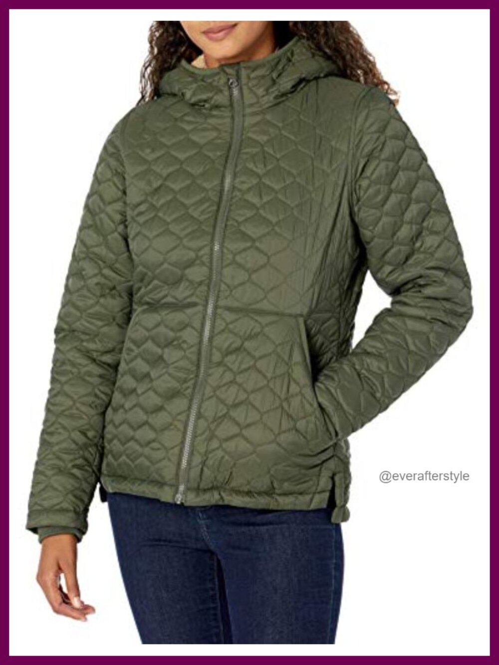 Women's Quilted Full-Zip Hooded Puffer Jacket Sherpa Lined
